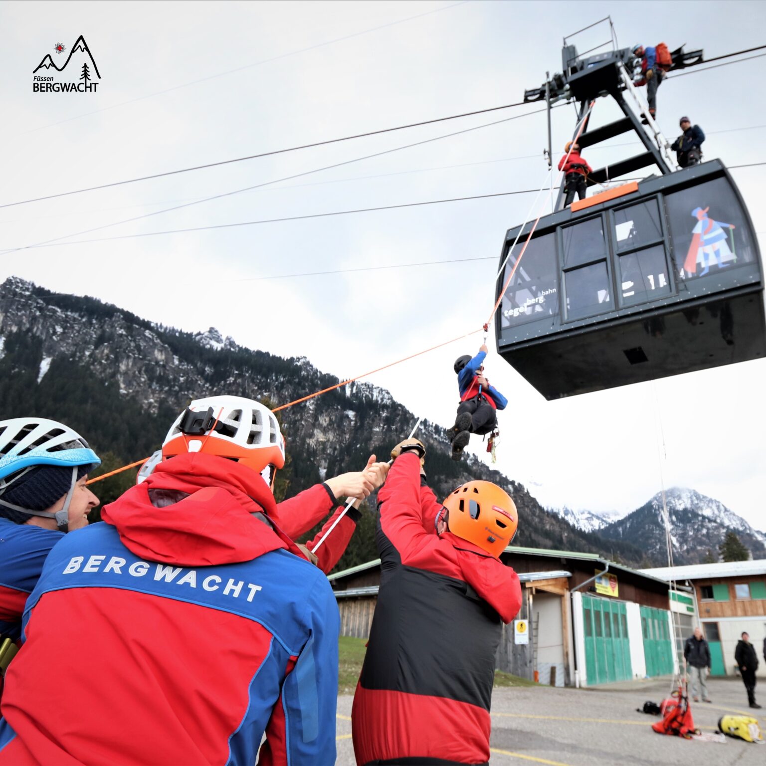 Evakuierungsübung der Tegelbergbahn Schwangau