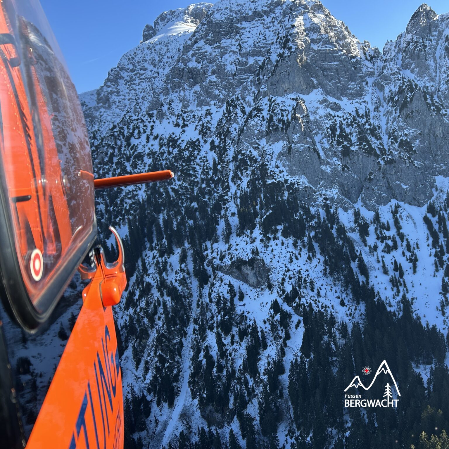 Bergwacht Füssen rettet verstiegenes Pärchen auf der winterlichen Nordseite des Säuling